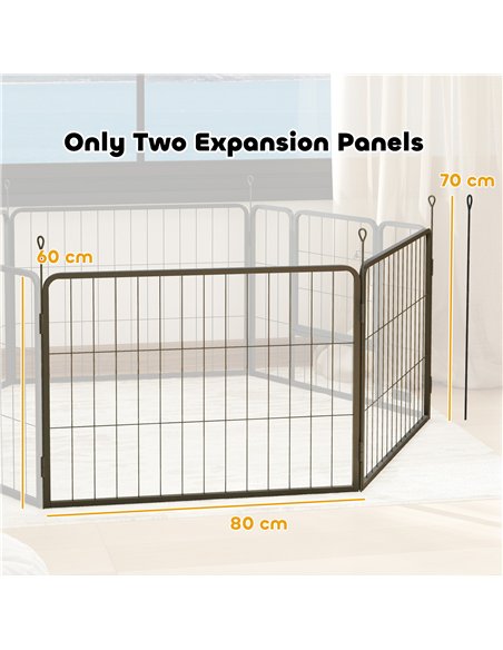 PawHut 2 Piece Dog Pen Expansion Pack for 60cm High Pet Playpen with 3 Stakes, for Small Dogs - pic 142816 | FastDaddyshop