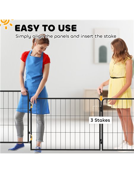 PawHut 2 Piece Dog Pen Expansion Pack for 60cm High Pet Playpen with 3 Stakes, for Small Dogs - pic 142818 | FastDaddyshop