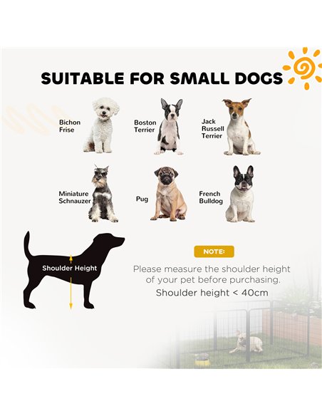 PawHut 2 Piece Dog Pen Expansion Pack for 60cm High Pet Playpen with 3 Stakes, for Small Dogs - pic 142819 | FastDaddyshop