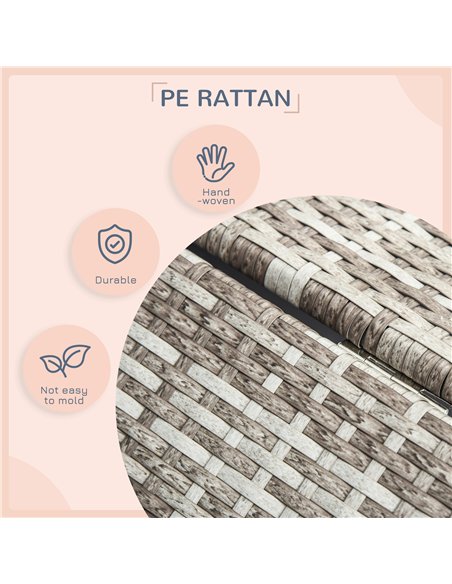 PawHut Wicker Dog House, Rattan Pet Bed, with Removable Cushion, Canopy, for Small and Medium Dogs - Dark Grey - pic 142854 | FastDaddyshop