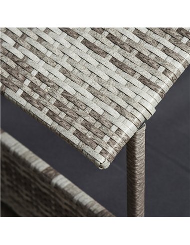 PawHut Wicker Dog House, Rattan Pet Bed, with Removable Cushion, Canopy, for Small and Medium Dogs - Dark Grey