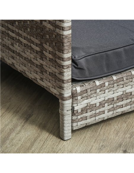 PawHut Wicker Dog House, Rattan Pet Bed, with Removable Cushion, Canopy, for Small and Medium Dogs - Dark Grey - pic 142858 | FastDaddyshop