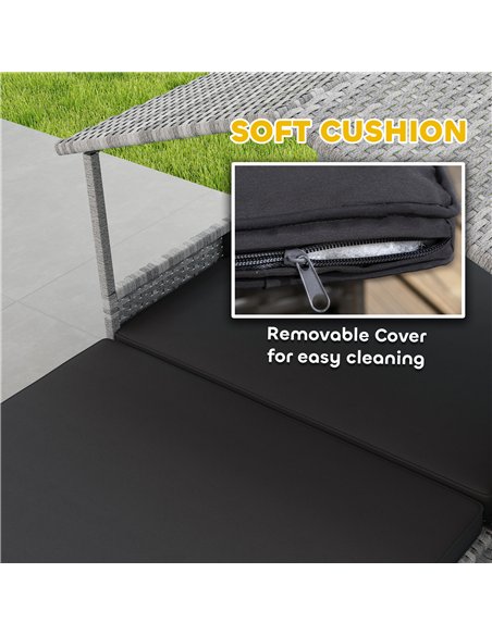 PawHut Extendable Elevated Dog Bed, Rattan Dog House, with Water-Resistant Roof, Removable Cushion, Charcoal Grey - pic 142875 | FastDaddyshop