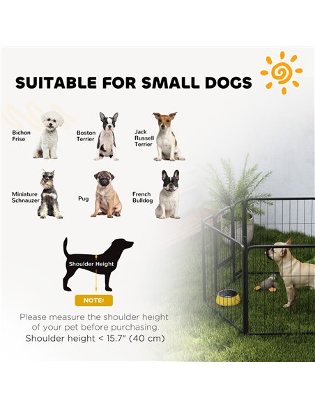 PawHut 6 Panels Heavy Duty Dog Playpen with Secure Door, for Indoor Outdoor, for Garden, Camping, 60cm High - pic 142883 | FastDaddyshop