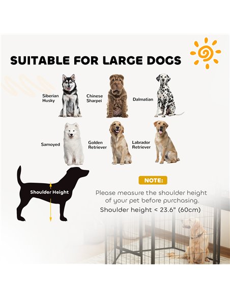 PawHut 6 Panels Heavy Duty Dog Playpen with Secure Door, for Indoor Outdoor, for Garden, Camping, 100cm High - pic 142910 | FastDaddyshop