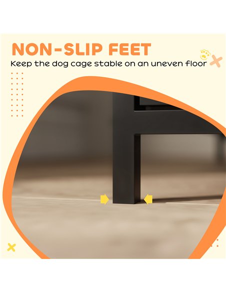 PawHut Dog Crate Furniture with Anti-Chew Resistant Mesh, Anti-Escape Single Door, for Medium Dogs, 80 x 55 x 72 cm - pic 142927 | FastDaddyshop