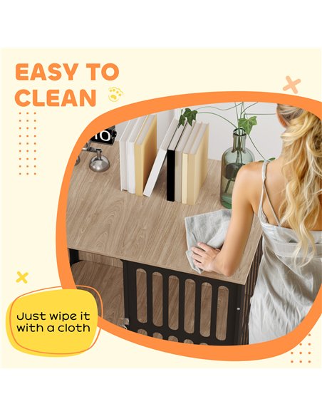 PawHut Dog Crate Furniture with Anti-Chew Resistant Mesh, Anti-Escape Single Door, for Medium Dogs, 80 x 55 x 72 cm - pic 142928 | FastDaddyshop