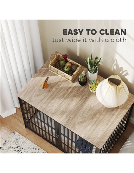 PawHut Dog Crate Furniture with Anti-Chew Resistant Mesh, Anti-Escape Single Door, for Extra Large Dogs, 118 x 80 x 92 cm - pic 142937 | FastDaddyshop