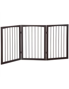 PawHut 3 Panel Stair Gate Foldable Dog Door Gate Indoor Free Standing Safety Gate Pet Barrier 76cm Height
