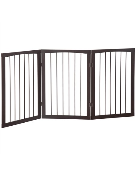 PawHut 3 Panel Stair Gate Foldable Dog Door Gate Indoor Free Standing Safety Gate Pet Barrier 76cm Height - pic 142940 | FastDaddyshop