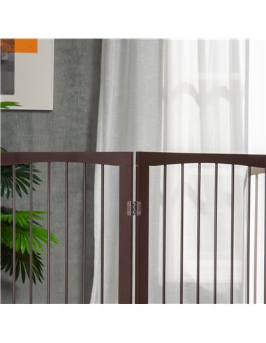 PawHut 3 Panel Stair Gate Foldable Dog Door Gate Indoor Free Standing Safety Gate Pet Barrier 76cm Height