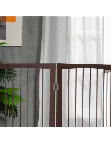 PawHut 3 Panel Stair Gate Foldable Dog Door Gate Indoor Free Standing Safety Gate Pet Barrier 76cm Height - pic 142946 | FastDaddyshop