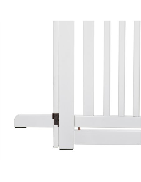 PawHutPet Gates MDF Freestanding Expandable Dog Gate Wood Doorway Pet Barrier Fence w/ Latched Door White - pic 142957 | FastDaddyshop