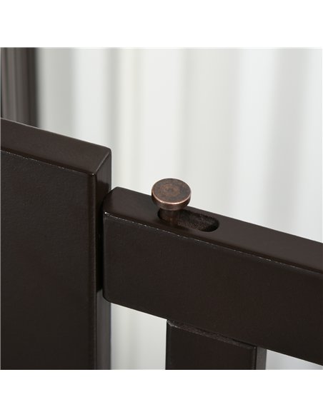 PawHut Freestanding Dog Gate, Foldable Pet Fence, Indoor Barrier, Stair Gate with Support Feet, 155 x 76 cm, Brown - pic 142966 | FastDaddyshop