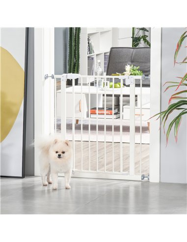 PawHut Pressure Fit Safety Gate, Adjustable Dog Gate, Pet Barrier for for Doorways, Staircases and Hallways with Auto Close, Dou