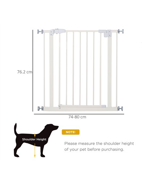 PawHut Pressure Fit Safety Gate, Adjustable Dog Gate, Pet Barrier for for Doorways, Staircases and Hallways with Auto Close, Dou - pic 142969 | FastDaddyshop