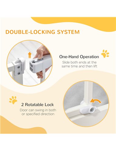 PawHut Pressure Fit Safety Gate, Adjustable Dog Gate, Pet Barrier for for Doorways, Staircases and Hallways with Auto Close, Dou