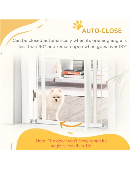 PawHut Pressure Fit Safety Gate, Adjustable Dog Gate, Pet Barrier for for Doorways, Staircases and Hallways with Auto Close, Dou - pic 142971 | FastDaddyshop