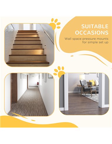 PawHut Pressure Fit Safety Gate, Adjustable Dog Gate, Pet Barrier for for Doorways, Staircases and Hallways with Auto Close, Dou