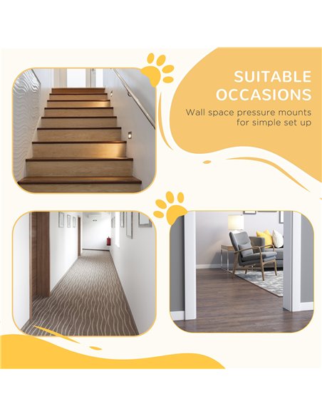 PawHut Pressure Fit Safety Gate, Adjustable Dog Gate, Pet Barrier for for Doorways, Staircases and Hallways with Auto Close, Dou - pic 142972 | FastDaddyshop