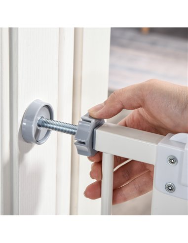 PawHut Pressure Fit Safety Gate, Adjustable Dog Gate, Pet Barrier for for Doorways, Staircases and Hallways with Auto Close, Dou