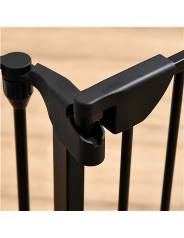 PawHut 5 Panels Pet Playpen Metal Fence w/ Walk Through Door - Black