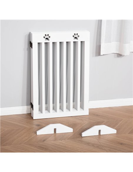 PawHut Wooden Pet Gate Foldable Freestanding Dog Safety Barrier w/ Support Feet - pic 143019 | FastDaddyshop