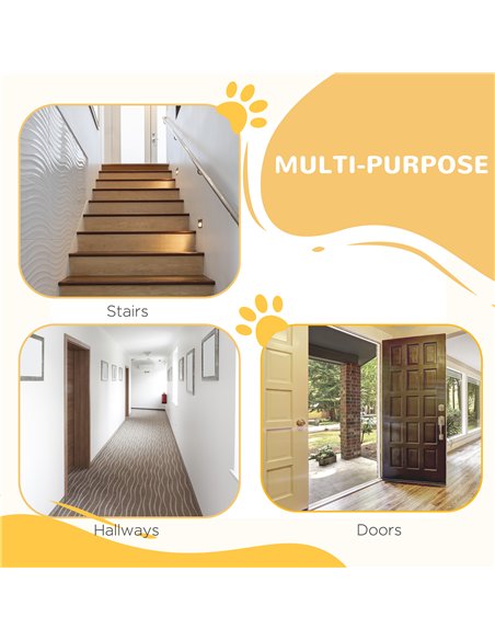 PawHut Dog Gate Pet Safety Gate Stair Barrier Pressure Fit Adjustable 76-82/86-97/101-107 cm, White - pic 143024 | FastDaddyshop