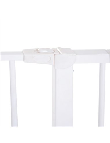 PawHut Dog Gate Pet Safety Gate Stair Barrier Pressure Fit Adjustable 76-82/86-97/101-107 cm, White