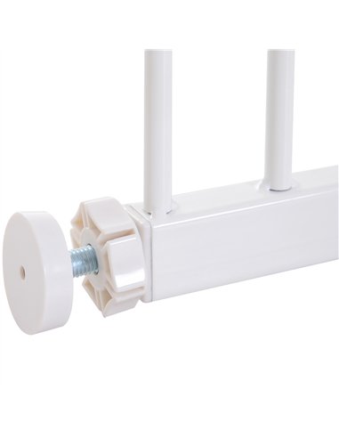 PawHut Dog Gate Pet Safety Gate Stair Barrier Pressure Fit Adjustable 76-82/86-97/101-107 cm, White