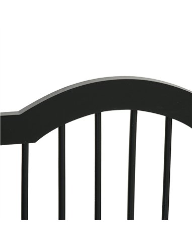 PawHut Freestanding Pet Gate Wooden Dog Gate with Support Feet Foldable Pet Fence Safety Barrier for the House Doorway Stairs Bl
