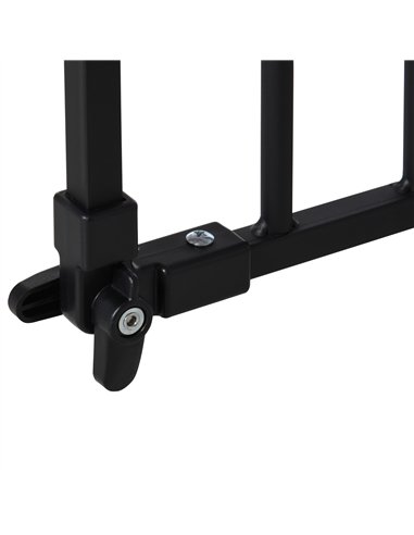 PawHut Dog Gate Stair Gate Pressure Fit Pets Barrier Auto Close for Doorway Hallway, 74-148cm Wide Adjustable, Black