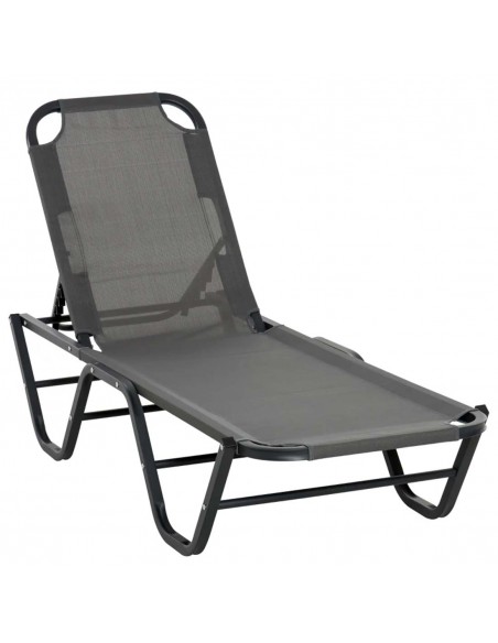 Outsunny Sun Lounger, Relaxed Recliner with 5-Position Adjustable Backrest, Grey - pic 14307 | FastDaddyshop