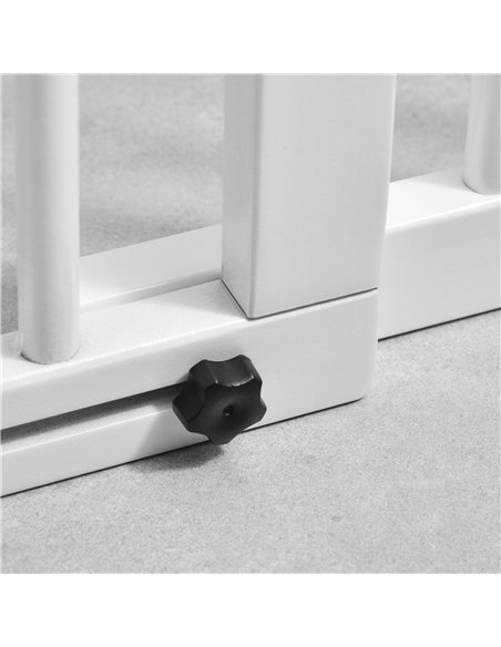 PawHut Wooden Dog Gate, Dog Fence Indoor, Freestanding Dog Barrier, Adjustable Lockable Fence with 3 Panels, 71H x 113-166W cm,  - pic 143074 | FastDaddyshop