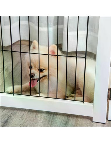 PawHut Freestanding Folding Pet Gate 4 Panels Dog Puppy Barrier with Support Feet