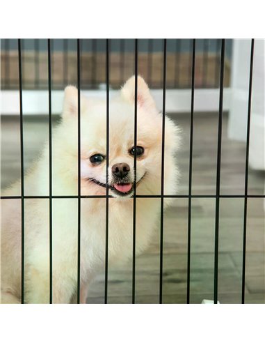 PawHut Freestanding Folding Pet Gate 4 Panels Dog Puppy Barrier with Support Feet