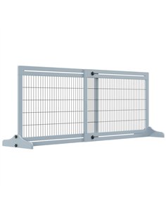 PawHut Freestanding Dog Gate, Foldable Pet Fence, Indoor Wood Barrier, Stair Gate with Support Feet, for Doorway, Hallway, Small