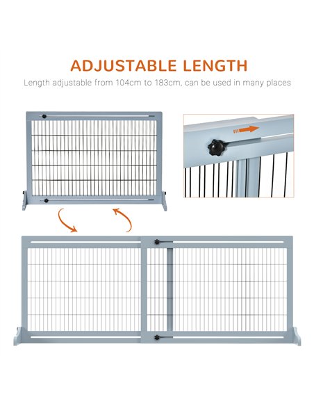 PawHut Freestanding Dog Gate, Foldable Pet Fence, Indoor Wood Barrier, Stair Gate with Support Feet, for Doorway, Hallway, Small - pic 143123 | FastDaddyshop