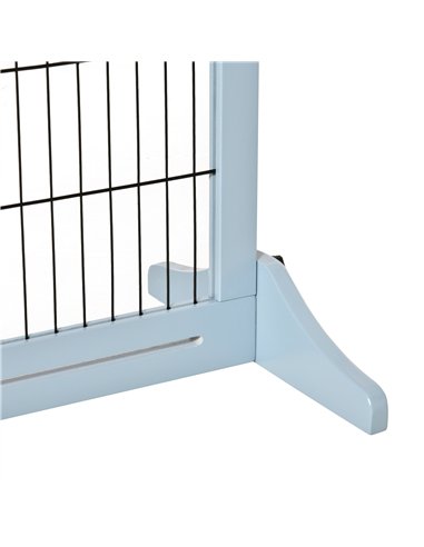 PawHut Freestanding Dog Gate, Foldable Pet Fence, Indoor Wood Barrier, Stair Gate with Support Feet, for Doorway, Hallway, Small