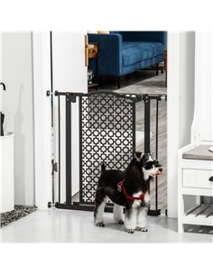 PawHut 74-80 cm Pressure Fit Safety Gate for Doorways and Staircases, Dog Gate, Pet Barrier for Hallways with Auto Close, Double 2