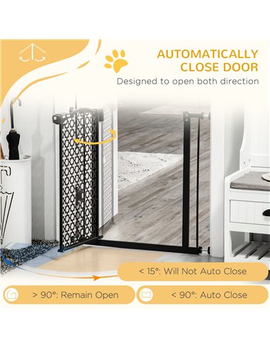 PawHut 74-80 cm Pressure Fit Safety Gate for Doorways and Staircases, Dog Gate, Pet Barrier for Hallways with Auto Close, Double