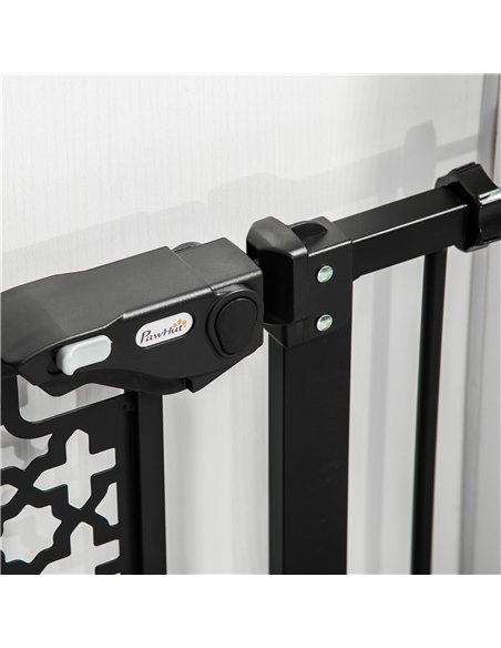 PawHut 74-80 cm Pressure Fit Safety Gate for Doorways and Staircases, Dog Gate, Pet Barrier for Hallways with Auto Close, Double - pic 143164 | FastDaddyshop