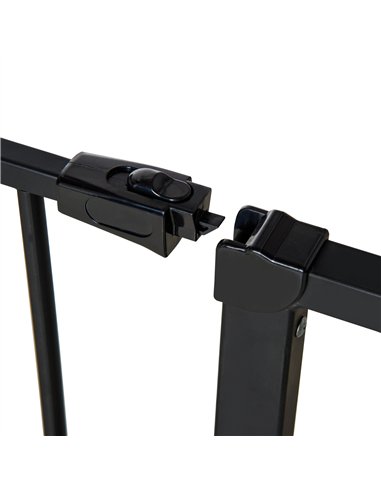 PawHut Dog Gate Pet Safety Gate Stair Barrier Pressure Fit Adjustable 76-82/86-97/101-107 cm, Black