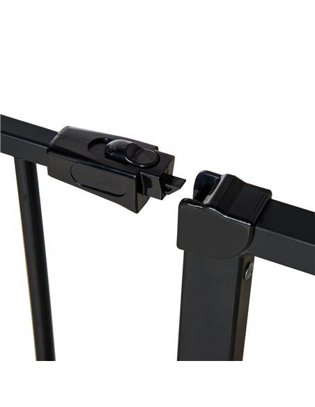 PawHut Dog Gate Pet Safety Gate Stair Barrier Pressure Fit Adjustable 76-82/86-97/101-107 cm, Black - pic 143173 | FastDaddyshop