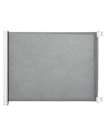 PawHut Retractable Stair Gate for Dogs, Pet Mesh Safety Gate Extends up to 115cm for Doorways Indoor- Grey - pic 143183 | FastDaddyshop