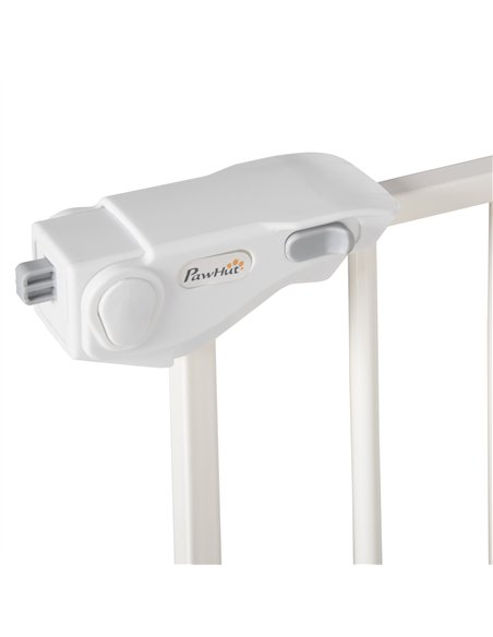 PawHut Dog Gate Stair Gate Pressure Fit Pets Barrier Auto Close for Doorway Hallway, 74-148cm Wide Adjustable, White - pic 143199 | FastDaddyshop