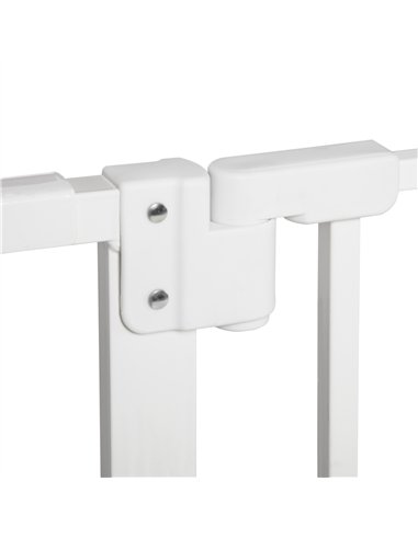 PawHut Dog Gate Stair Gate Pressure Fit Pets Barrier Auto Close for Doorway Hallway, 74-148cm Wide Adjustable, White