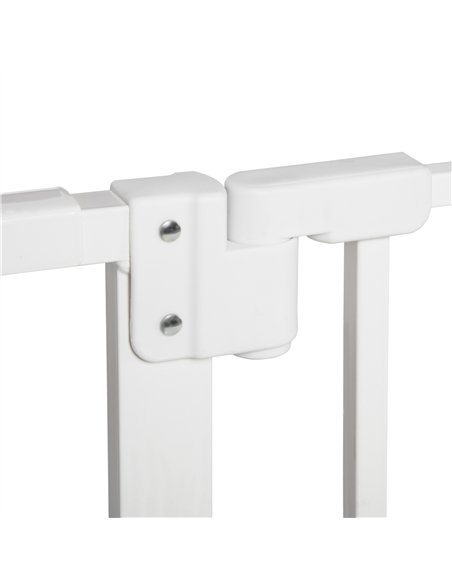 PawHut Dog Gate Stair Gate Pressure Fit Pets Barrier Auto Close for Doorway Hallway, 74-148cm Wide Adjustable, White - pic 143200 | FastDaddyshop