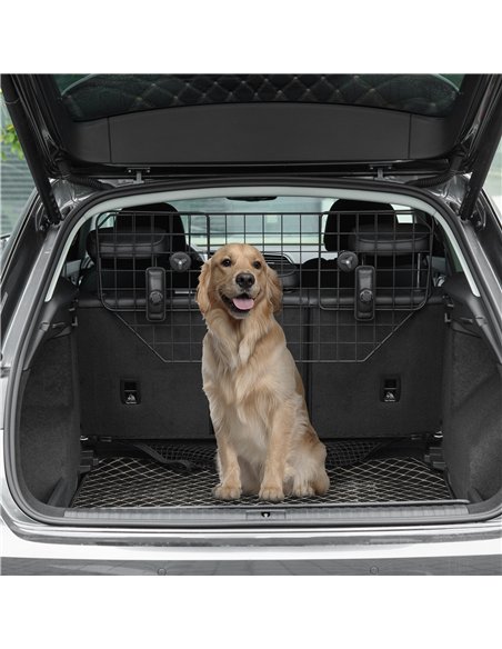 PawHut Dog Guard for Cars Adjustable Boot Barrier Metal Mesh Pet Headrest, 90-120W x 40.5H cm - pic 143202 | FastDaddyshop
