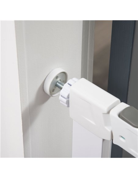 PawHut Adjustable Pet Safety Gate Dog Barrier Home Fence Room Divider Stair Guard Mounting White (76 H x 75-82W cm) - pic 143217 | FastDaddyshop